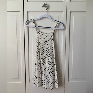 Billabong cream and black spotted adjustable spaghetti strap tank top